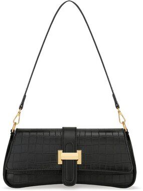 〽️Women's Black Small Hobo Vegan Leather Retro Zipper Clutch Crossbody Bags